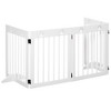 PawHut 24" Freestanding Folding Pet Gate, Wooden Dog Barrier Fence, with 4 Panels and Dual Hinged Design for Doorways, or Stairs - 4 of 4