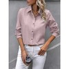 Clearlove Womens Button Down Shirts  Long Sleeve Wrinkle Free Collared Work Office Casual Blouses Tops - 2 of 3