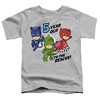 Pj Masks 5 Year Old To The Rescue Birthday Kids T Shirt For Toddlers, Athletic Heather - 2 of 4