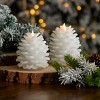 Christmas Pinecone Flameless Candle 2pc Set - 4x4,5x6 White - image 2 of 2