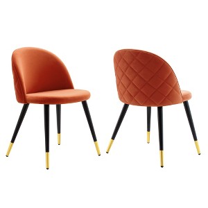 Modway Cordial Performance Velvet Dining Chairs - Set of 2 - 1 of 4