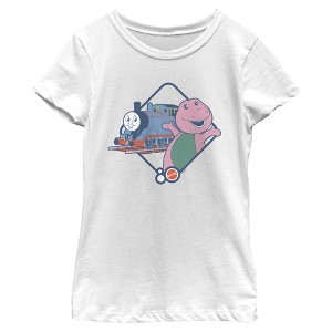 Girls Mattel Barney and Thomas Classic Friends T Shirt - 1 of 4