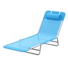 Outsunny Foldable Outdoor Chaise Lounge Chair, 6-Level Reclining Camping Tanning Chair with Breathable Mesh Fabric and Headrest - 4 of 4