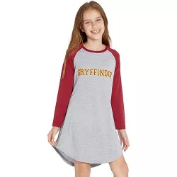 Harry Potter Girls Hogwarts Castle Gold Foil Nightgown Pajama Sleep Shirt Top 