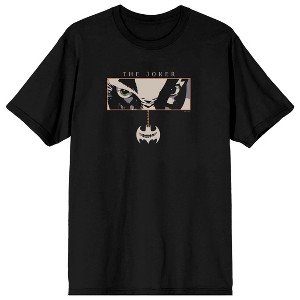 Batman Joker Eyes Adult Black Crew Neck Short Sleeve T-shirt - 1 of 4