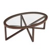 Anybear Modern Simple Glass Coffee Table With Solid Wood Base, Brown - 3 of 4