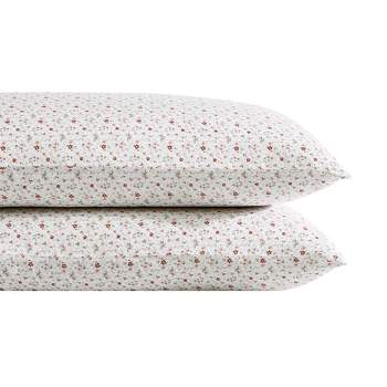 Laura Ashley Evie 100% Cotton 300 Thread Count Sateen- 2 Piece- Pillowcase  Pink