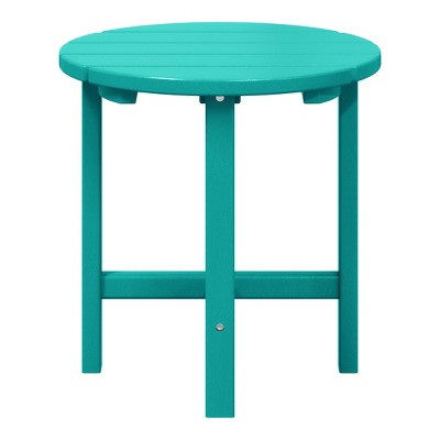 Turquoise Round HDPE Plastic Outdoor Side Table