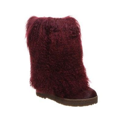 wine red boots