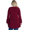 24seven Comfort Apparel Womens Long Bell Sleeve High Low Plus Size Tunic Top - 3 of 4