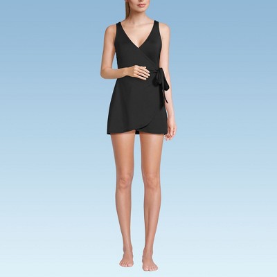 Lands' End Women's Side Tie Mini Swim Dress Swimsuit