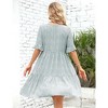 LXT- Maternity Dress Womens Casual Babydoll Dress Ruffle Short Sleeve V Neck Floral Printed Flowy Mini Short Tunic Dress - 2 of 4