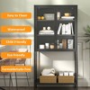 DOMETOUR Heavy Duty Metal Storage Cabinet Display Storage Cabinet with Glass Doors and 2 Adjustable Shelves for Office, Living Room - 2 of 4