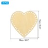 Unique Bargains Blank Wood DIY Craft Home Decoration Heart Crochet Basket Bottom 4 Pcs - 2 of 4