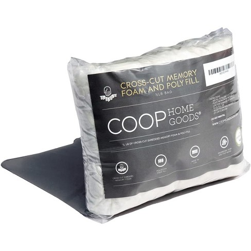Coop Home Goods Original Memory Foam Pillow Refill, Medium Density- 1/2LB -  Extra Oomph - GREENGUARD Gold and CertiPUR-US certified