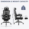 High Back Ergonomic Office Chair with Mesh Back, Retractable Footrest, Adjustable Headrest & Lumbar Support – Computer Desk Chair with Wheels - 2 of 4