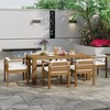 Chic Crate-7-Piece Patio Dining Set – 72.8in Rect Table | W/ Removable Cushions | Backyard, Garden, Poolside (Light Teak/Beige) - 2 of 4