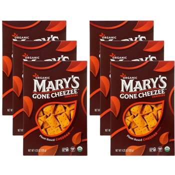 Mary's Gone Crackers Cheezee Plant-Based Cheddar Crackers - Case of 6/4.25 oz