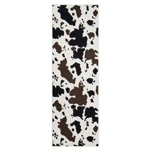 Coolmee Cow Print Rugs for Bedroom, Cowhide Door Mat Indoor Entrance, Animal Print Entryway Throw Rugs,Black Brown Fusion - 1 of 4