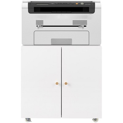 Metal Printer Stand with Storage, Heavy Duty Mobile File Cabinet, Rolling Printer Table With Adjustable Shelf for Home Office