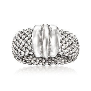 Ross-Simons Italian Sterling Silver Popcorn-Chain Ring Size 7 - 1 of 4
