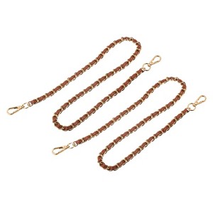 Unique Bargains PU Leather Handbag DIY Accessories Iron Flat Purse Chain Strap 2 Pcs - 1 of 3