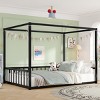 Accent Bed Frame Modern with Guardrail Fence for Bedroom Floor Style - 56.7"W - 3irtyhousy - 2 of 4