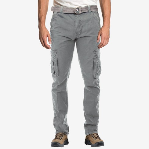 X Ray Men's Belted Classic Cargo Pants In Slate Grey Size 42x32 : Target