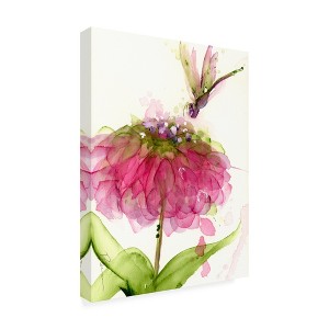 Trademark Fine Art -Dawn Derman 'Dragonfly and Zinnia' Canvas Art - 1 of 3