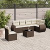 vidaXL Garden Sofa Set Brown and Cream White - 2 of 4