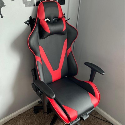 Flash Furniture Gaming Desk And Red Footrest Reclining Gaming Chair Set -  Cup Holder/headphone Hook/removable Mouse Pad Top/wire Management : Target