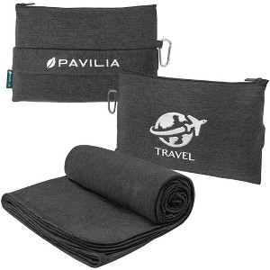 PAVILIA Soft Compact Travel Blanket and Pillow, Foldable Airplane Lightweight Portable Set, Flight Camping Plane Car Gift - 1 of 4