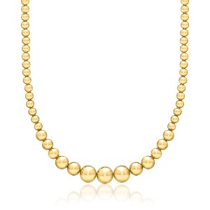 Ross-Simons 6-12mm 14kt Yellow Gold-Plated Graduated Bead Necklace Size 18 - 1 of 3
