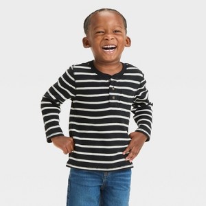 Toddler Boys' Long Sleeve Striped Pocket Henley T-Shirt - Cat & Jack™ - 1 of 3