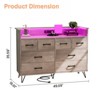 8 Drawer Dresser, Dresser TV Stand for Bedroom with LED Lights and Power Outlet, Wide Chest of Drawers for Hallway, Living Room, Entryway - 2 of 4