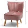 Costway 2PCS Accent Chair Leisure Chair Single Sofa Armless w/ Wood Legs - 3 of 4