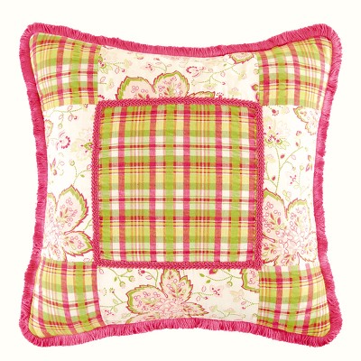 C&F Home Colonial Williamsburg 16" x 16" Plaid Center Pieced Throw Pillow