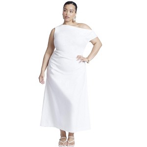 ELOQUII Women's Plus Size One Shoulder Maxi Dress - 1 of 4