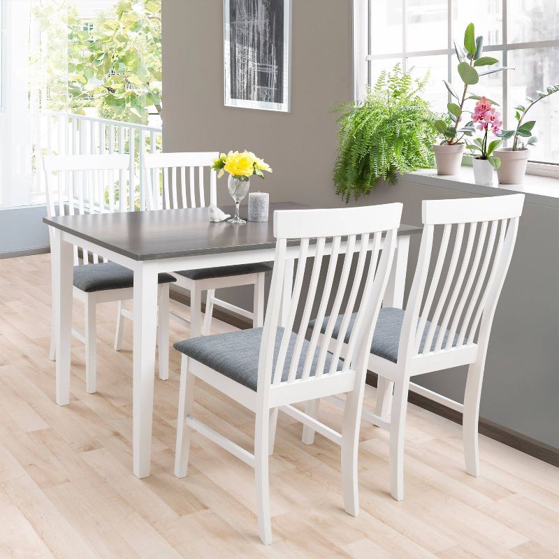 5pc Michigan Two Tone Wood Dining Set Gray/White - CorLiving, 4 of 10