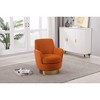 CAVINAS Swivel Barrel Chair with Gold Base,360° Rotating Accent Chair,Reading Chairs for Living Room & Bedroom,300LB Capacity - 2 of 4