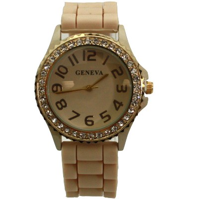 Olivia Pratt Every Day Silicone and Rhinestones Colorful Women Watch
