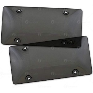 Zone Tech Clear Smoked Unbreakable License Plate Shields - 2-Pcs Novelty/License Plate Clear Smoked Unbreakable Bubble Shields for All  Vehicles - 1 of 4