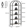 Coolmee 5 Tier Arched Bookshelf, Bookcase Display Racks Tall Bookshelves, Storage Rack Large Wood Book Shelf for Bedroom, Living Room, Office - 2 of 4