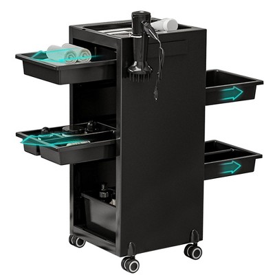 Salon Trolley Cart - Hair Salon Station Equipment, 4 Drawers & 2 Storage Baskets