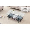 43.3-in Heavy-Duty Coffee Table with Tempered Glass Top Base 250LB Capacity,Double-Layer Storage,4 Finish Options Modern Durable Design - 2 of 4