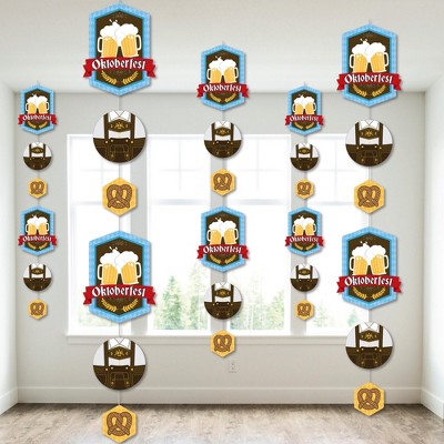 Big Dot of Happiness Oktoberfest - Beer Festival DIY Dangler Backdrop - Hanging Vertical Decorations - 30 Pieces