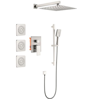 ONWITH Shower System with Shower Head, Hand Shower, Slide Bar, Bodysprays, Shower Arm, Hose