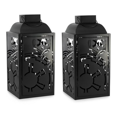 Seven20 Star Wars Black Stamped Lantern | Imperial Symbol | 14 Inches | Set of 2