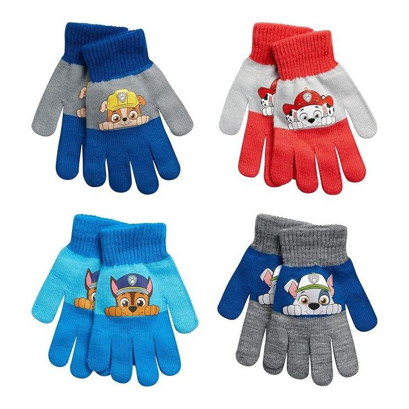 Paw Patrol 4 pair Mitten or Gloves Set, Toddlers/Little Boys Age 2-7, 1 of 6