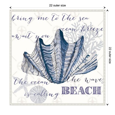 Indigo Nautical Quote Canvas Art with Beaded Frame
